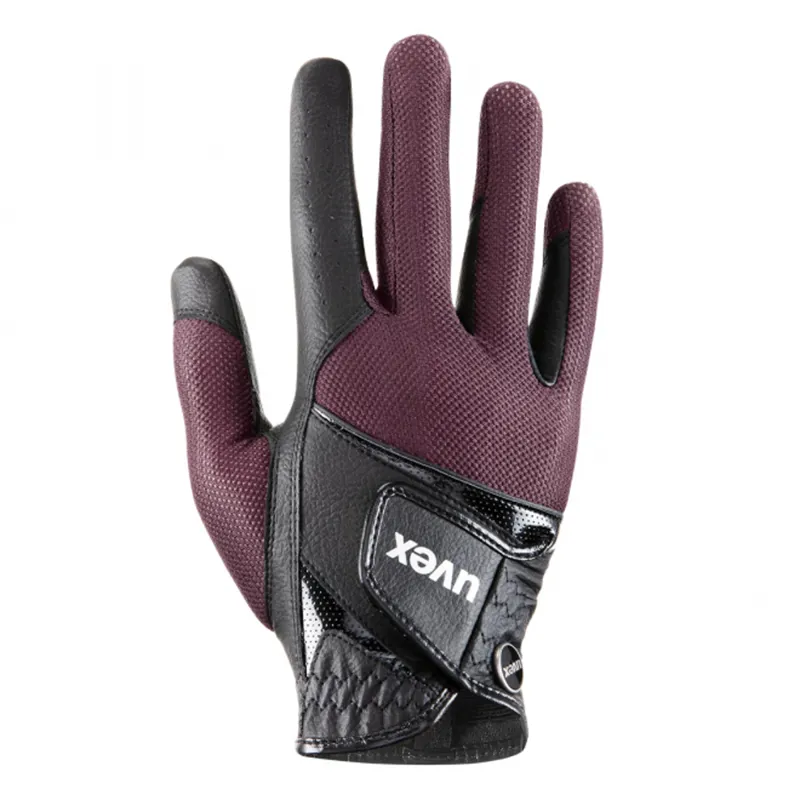 Uvex Sumair Riding Gloves - Black/Burgundy